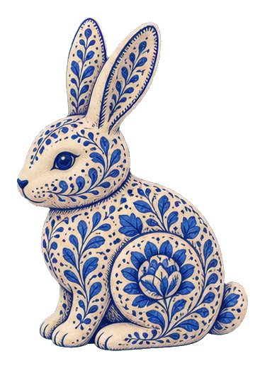 Preview for Frida Kahlo Embroidered Rabbit Sticker
