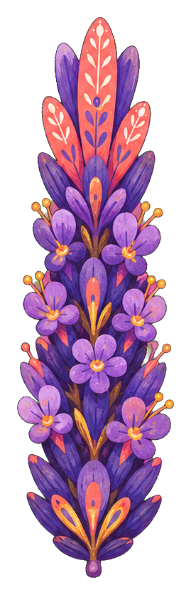 Preview for Lavender Spike Folk Gouache Sticker