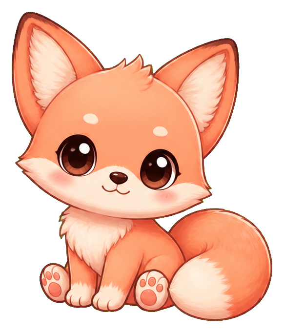 Preview for Peach Fox Cub Sticker
