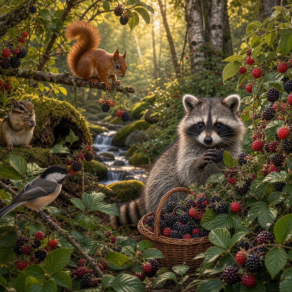 Preview for Whimsical Woodland Raccoon Stock Background