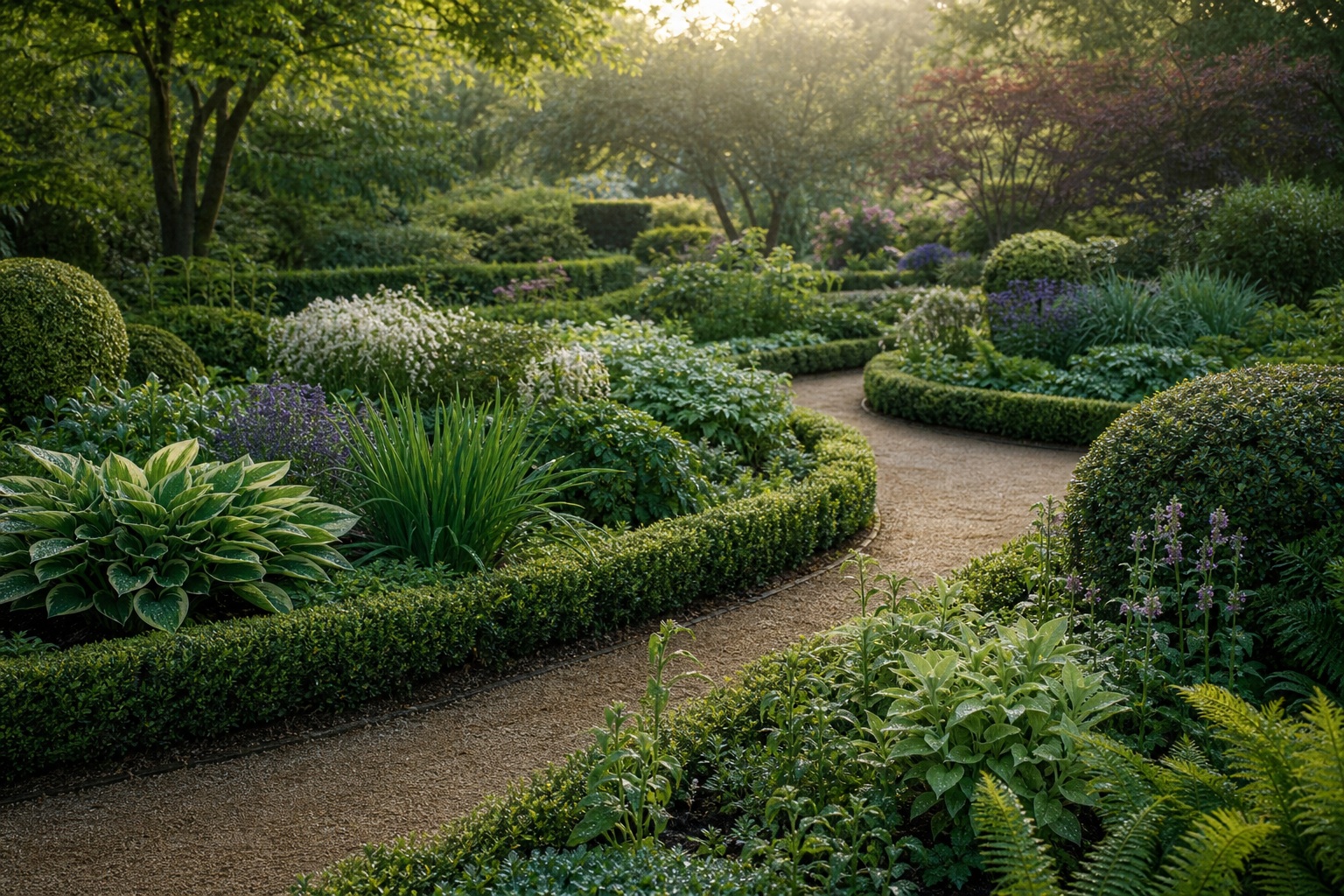 Preview for Morning Dew Formal Hedge Garden Background