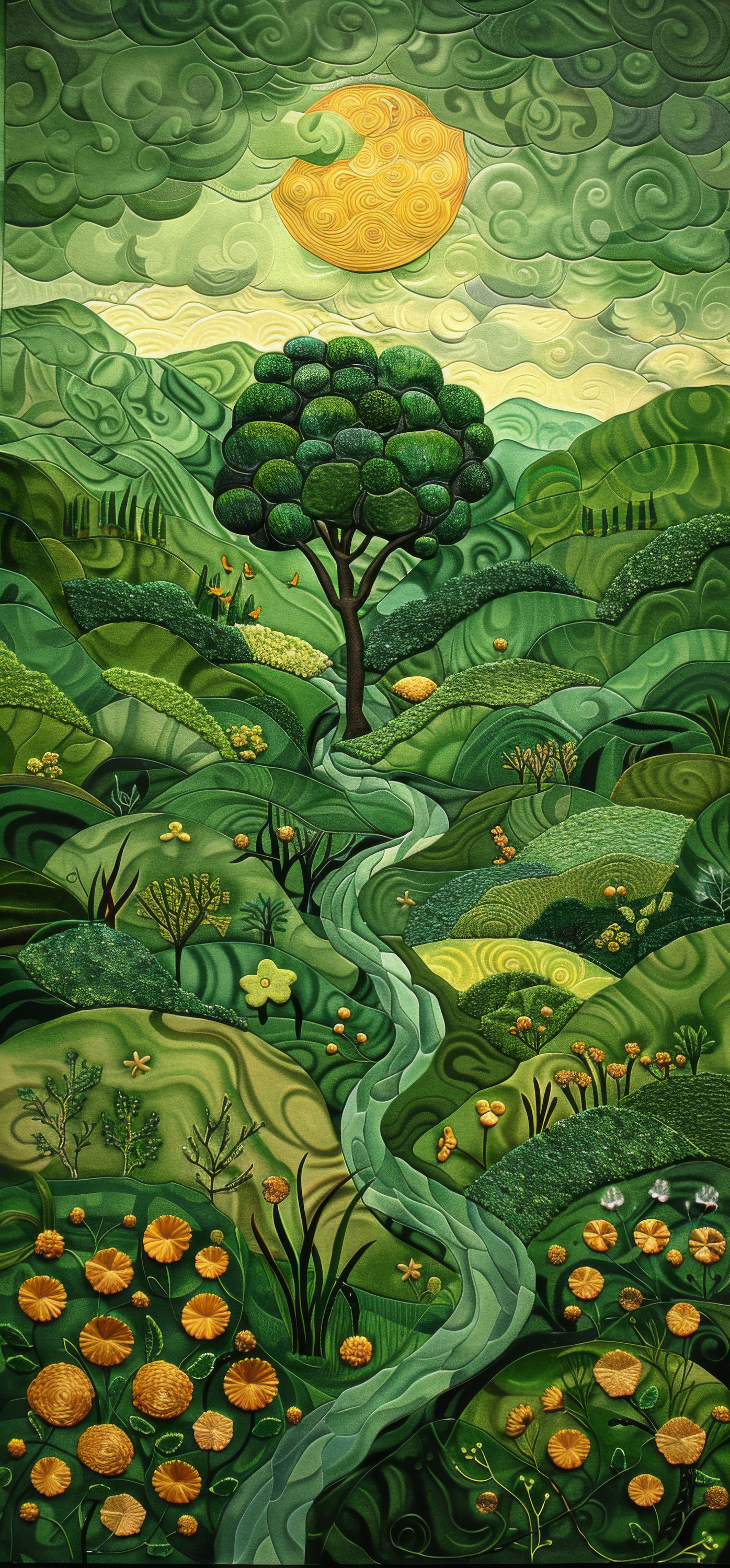 Preview for Green-landscape-yellow-sun-st-patricks-background-bd710