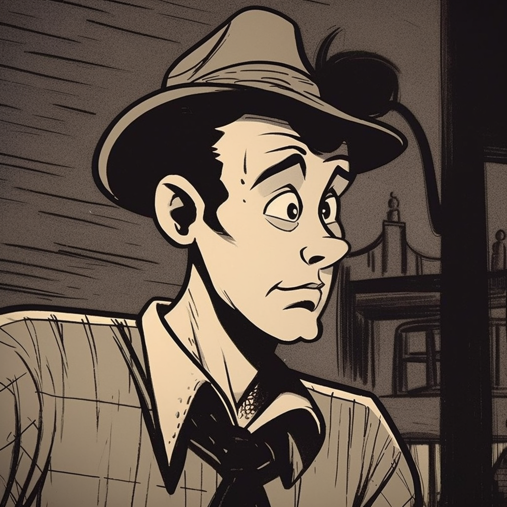 Preview for Cartoon-detective-illustration-vintage-meme-background-dae42