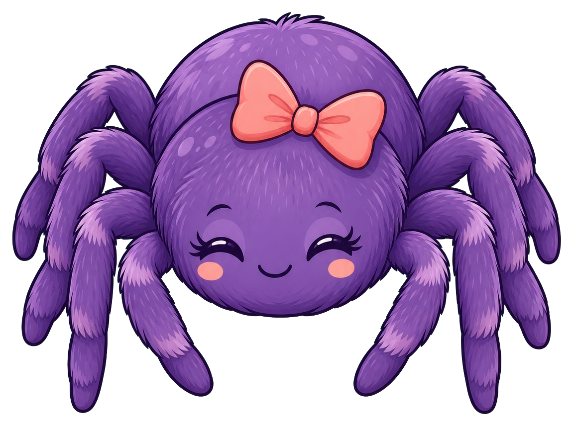 Preview for Violet Spider Sticker With Bow