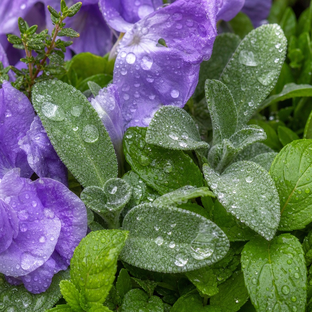 Preview for Rain-drenched Botanical Macro Background
