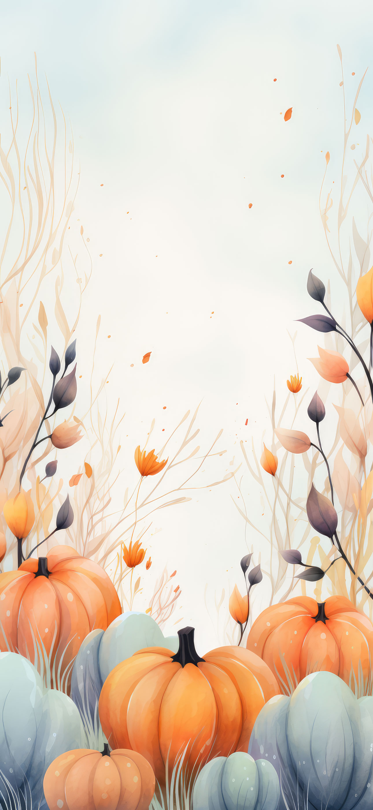 Preview for Autumn-pumpkins-foliage-halloween-phone-background-9d235