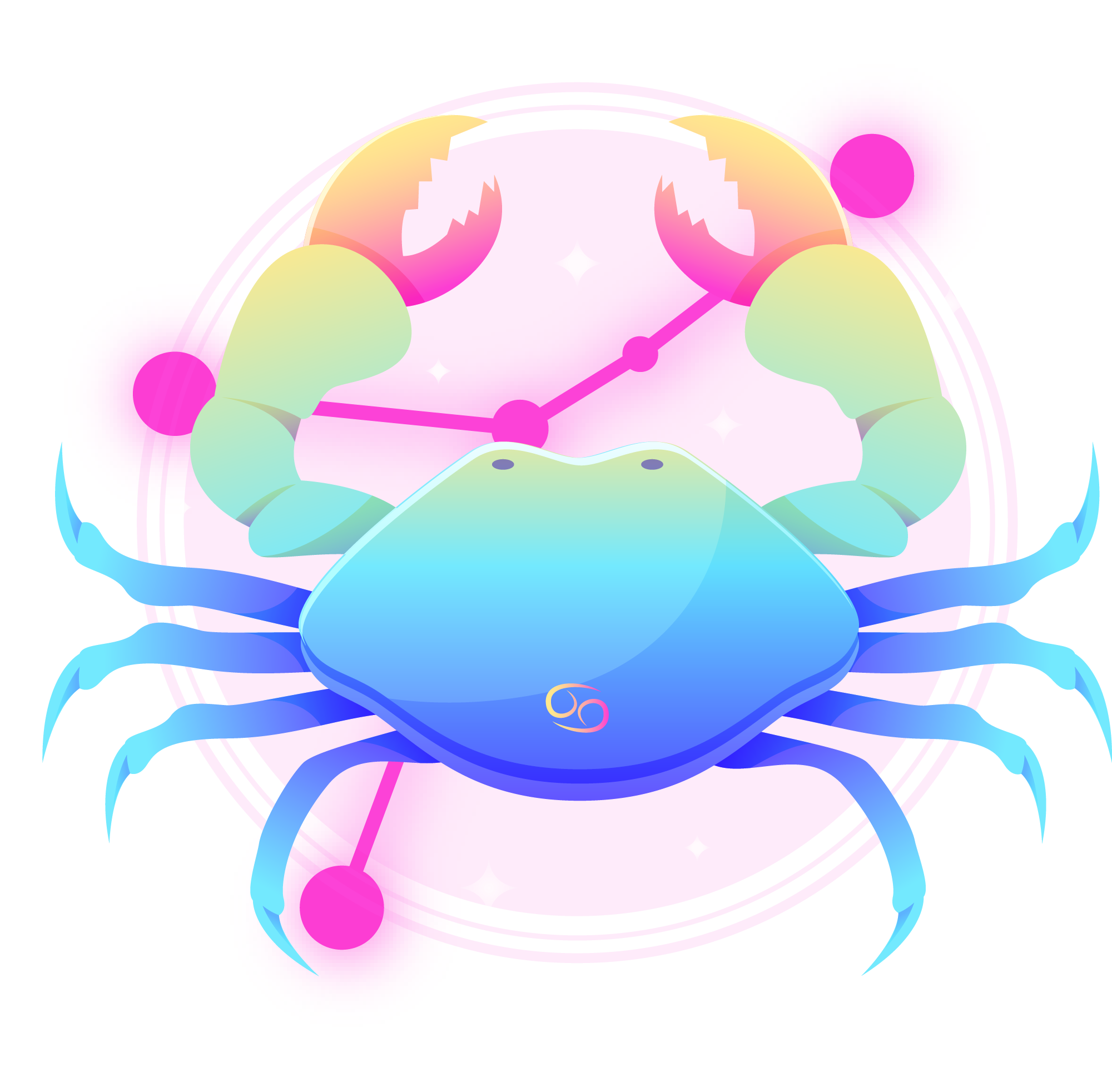 Preview for Colorful-crab-illustration-zodiac-sticker-ce03e