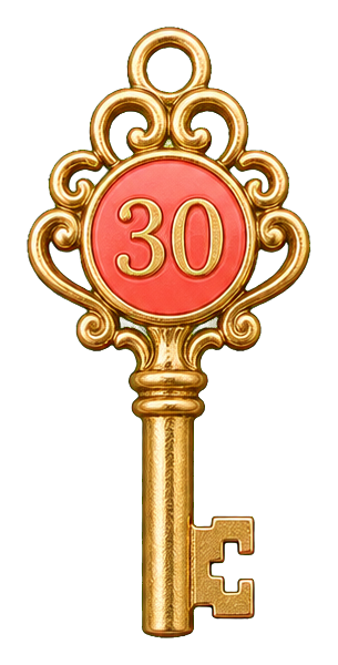 Preview for 30th Birthday Lucky Key Sticker