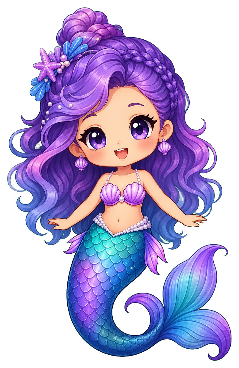 Preview for Chibi Mermaid Sticker Graphic