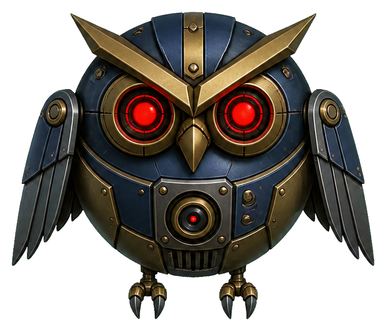 Preview for Owl-face Surveillance Bot Sticker