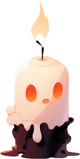 Preview for Cute-candle-character-spooky-sticker-f9655