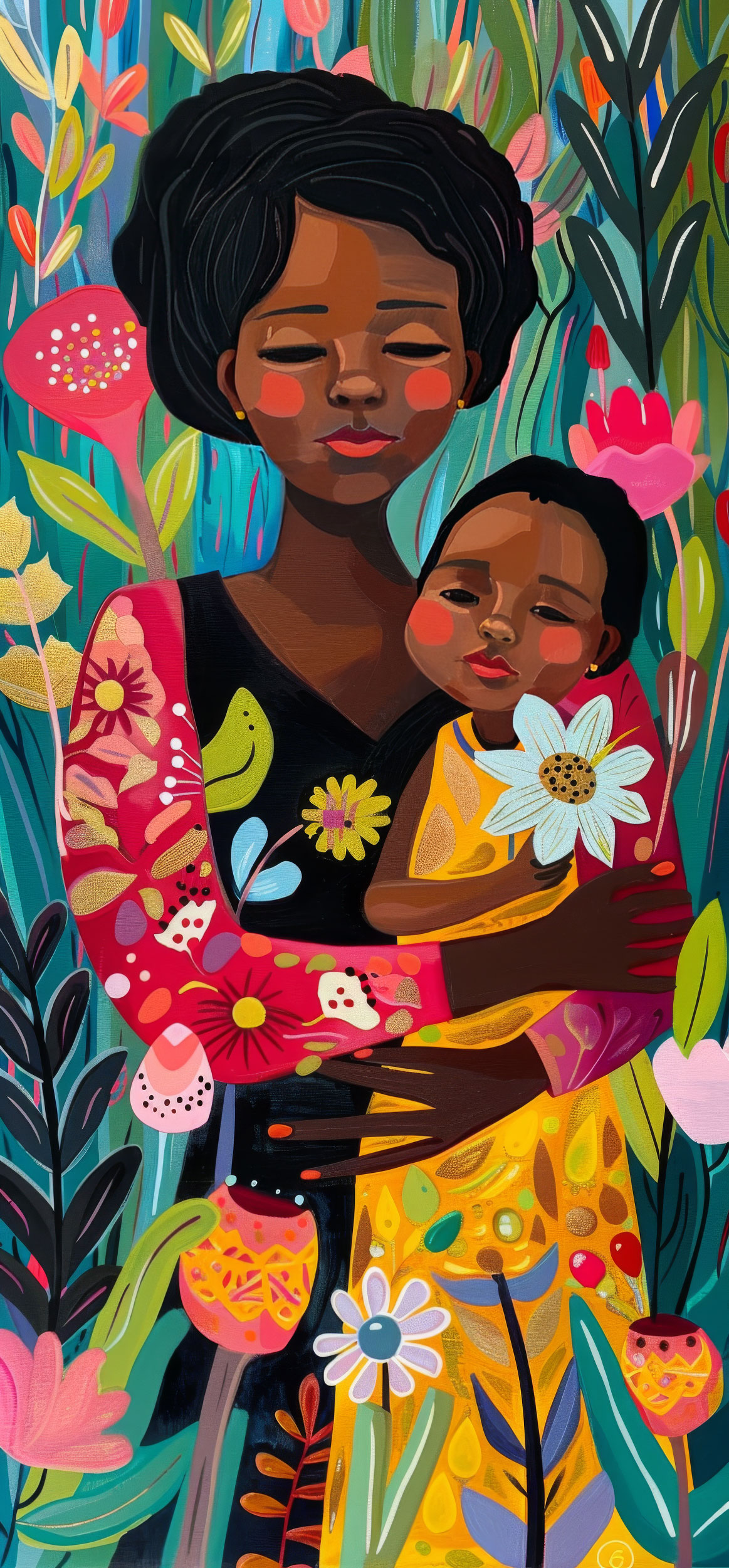 Preview for Mother-child-floral-illustration-mothers-day-background-7b65b