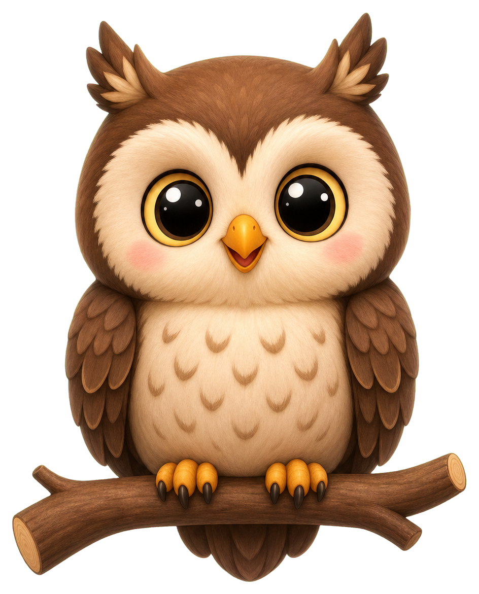 Preview for Cute Owl Perch Sticker