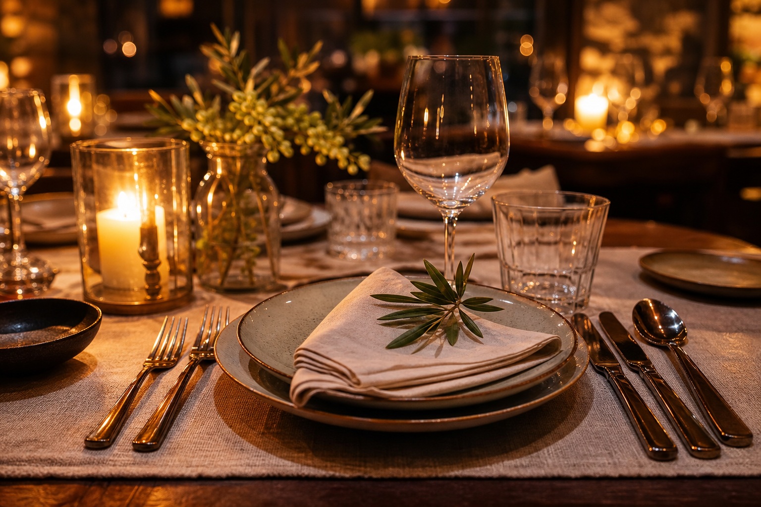 Preview for Candlelit Restaurant Table Background