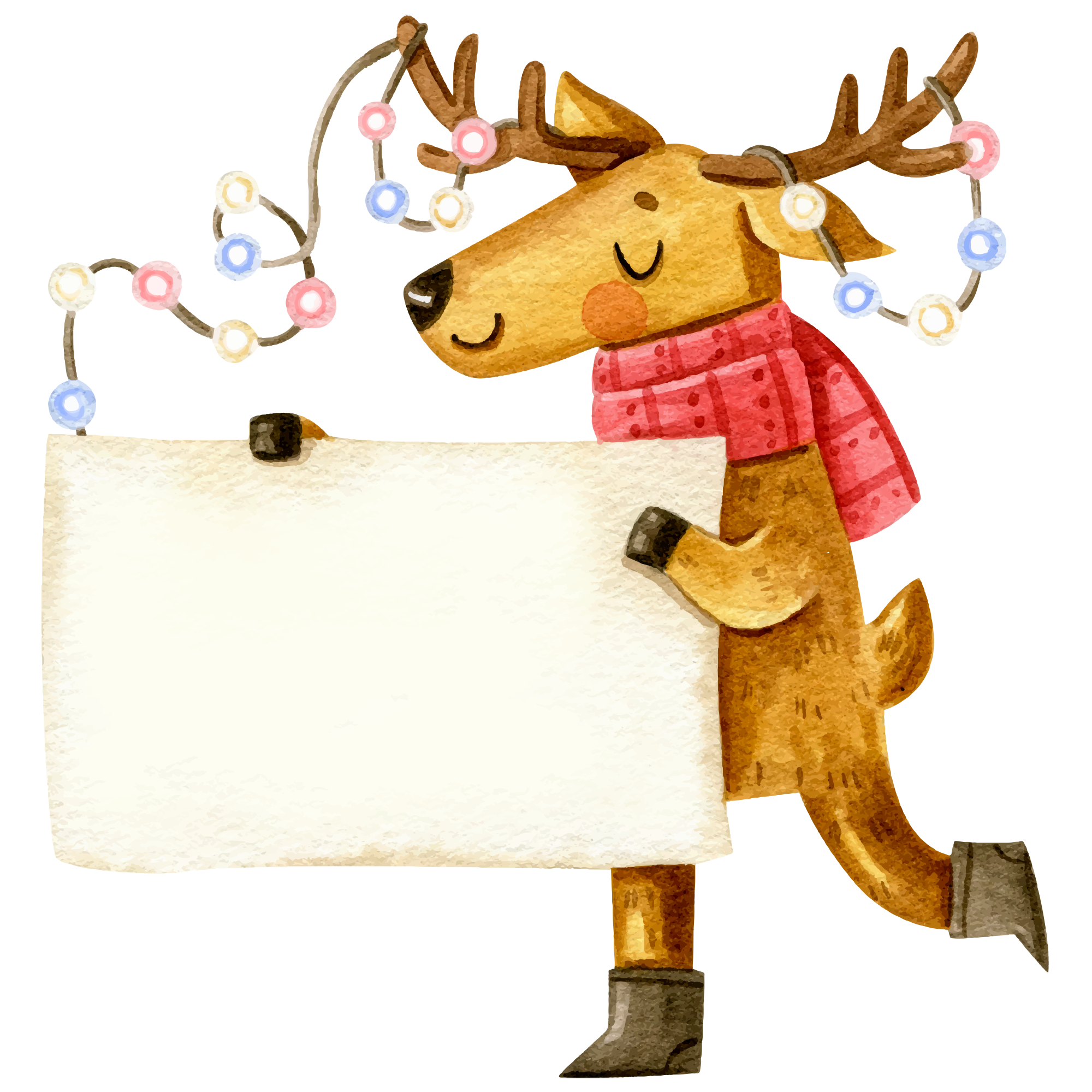 Preview for Christmas-reindeer-sign-watercolor-christmas-sticker-7d415