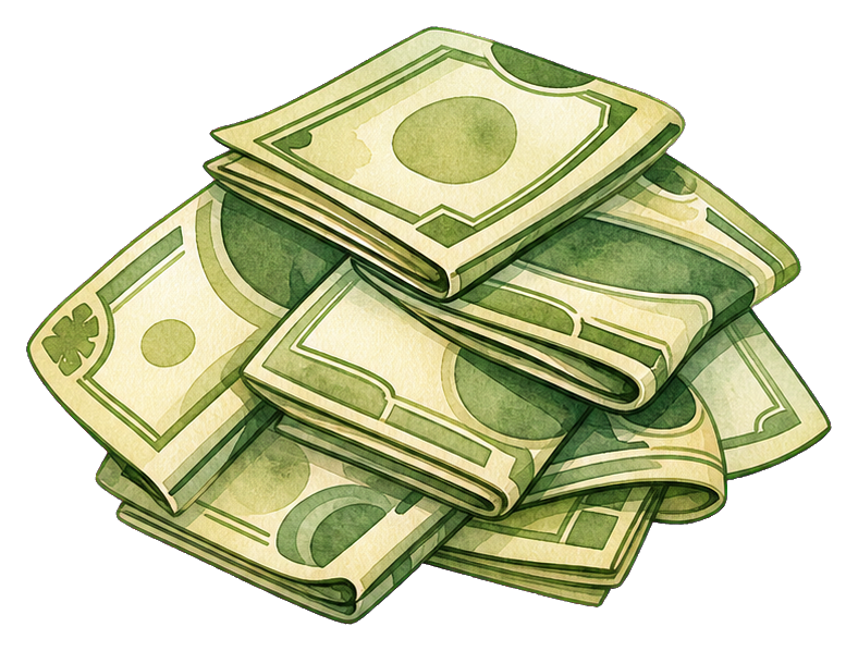 Preview for Cash Pile Sticker For Money And Finance Designs