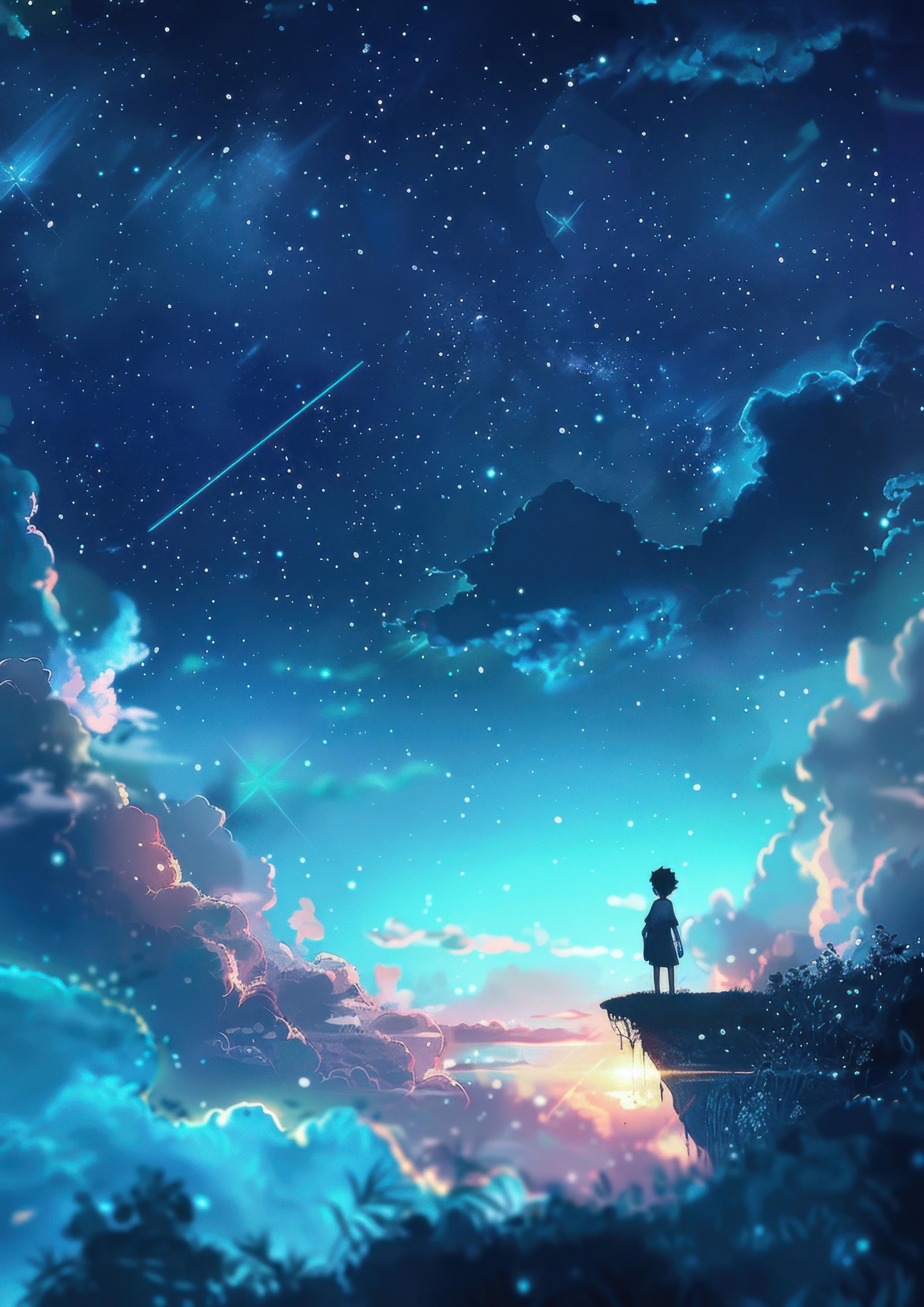 Preview for Dreamy-night-sky-landscape-astrophotography-photo-background-1134c