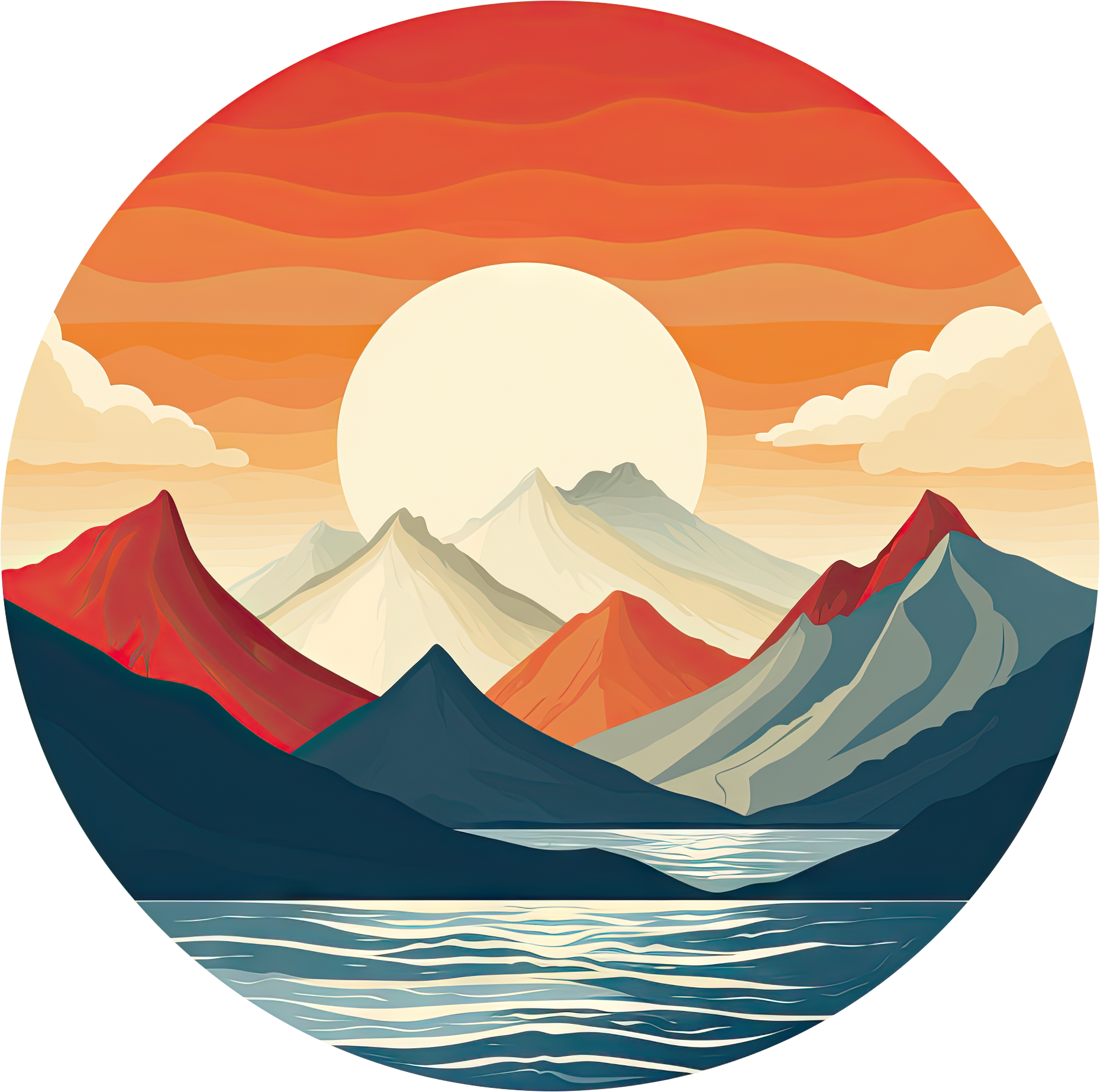 Preview for Mountain-landscape-at-sunset-logo-mountain-sticker-def8c