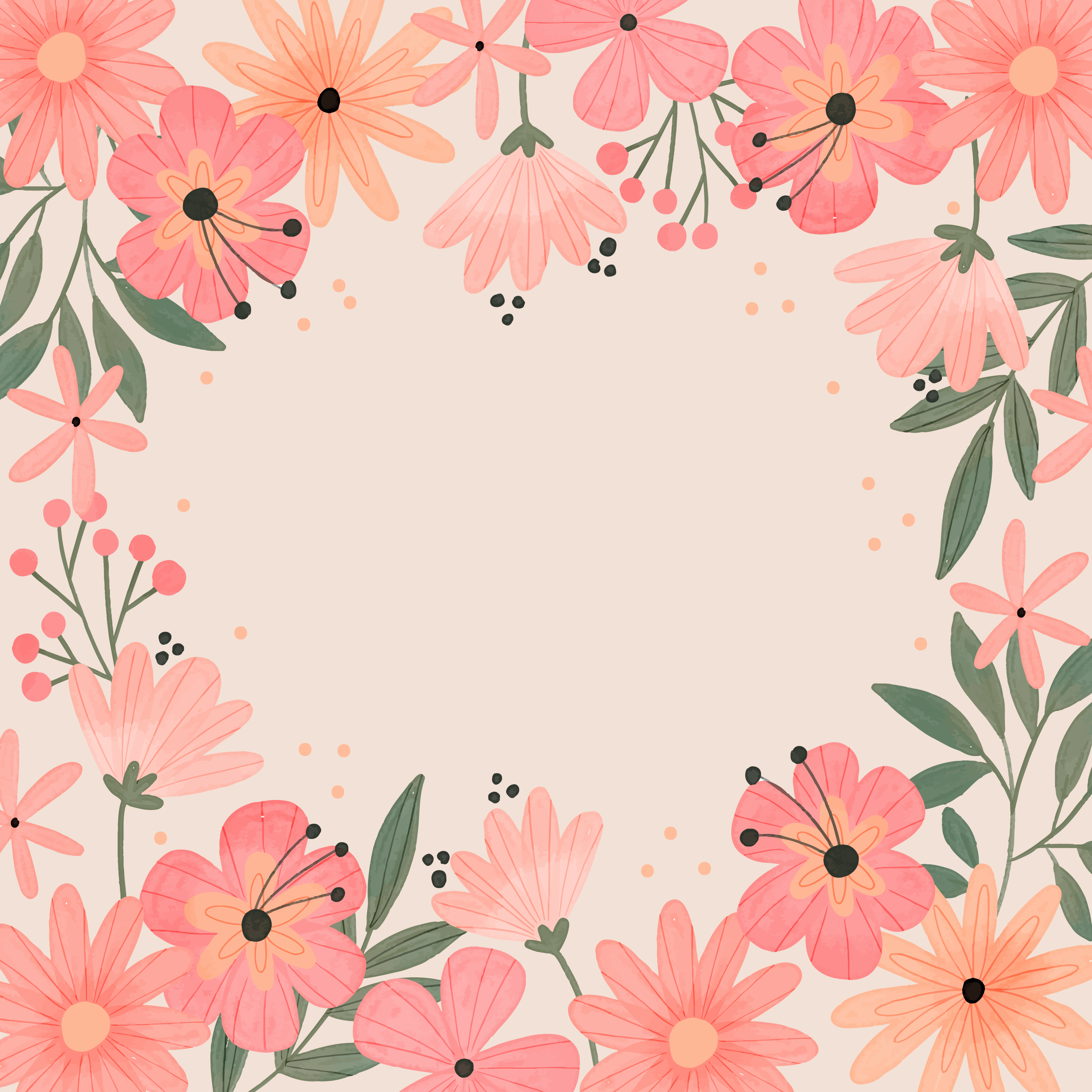 Preview for Floral-frame-design-template-mothers-day-background-83087
