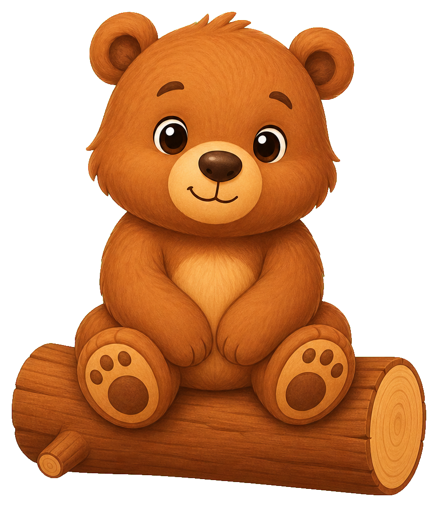 Preview for Bear Sitting On Log Sticker