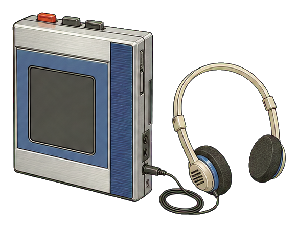 Preview for Portable Cassette Player Sticker With Headphones