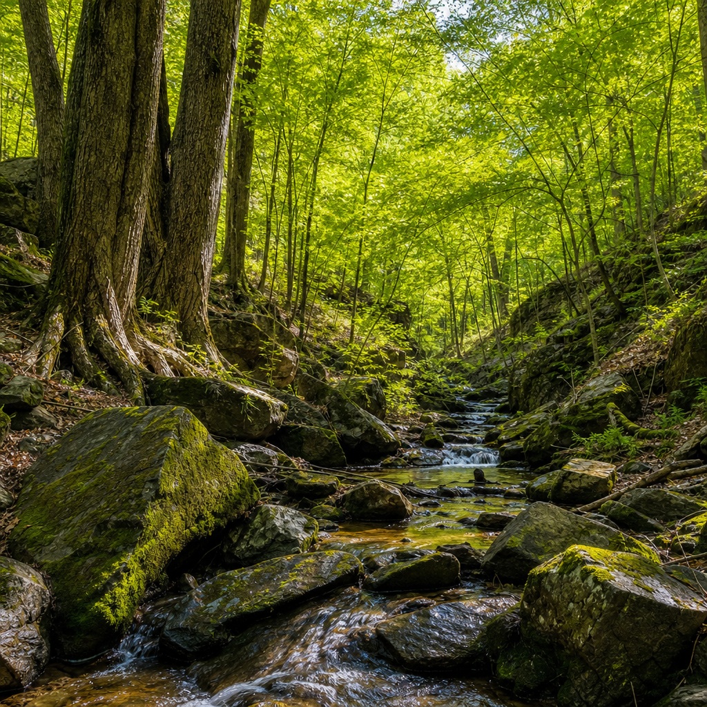 Preview for Maple Ravine Spring Forest Background