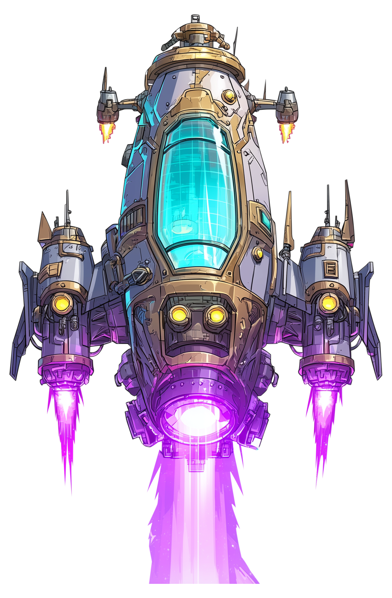 Preview for Futuristic-spacecraft-design-spaceship-sticker-3b8a3