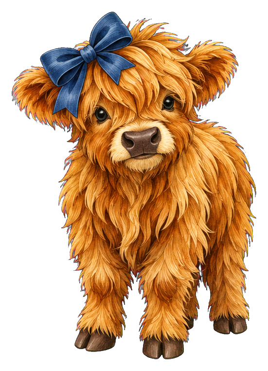 Preview for Highland Cow Calf With Bow