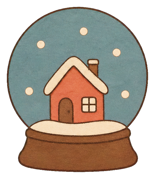 Preview for Dusty Blue Winter Snow Globe Sticker