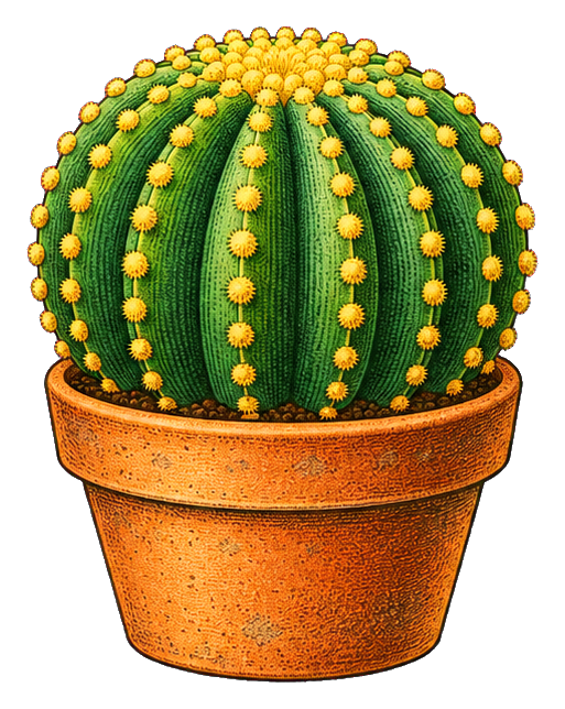Preview for Vintage Succulent Golden Barrel Cactus