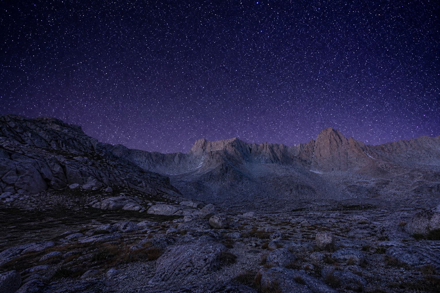 Preview for Cool Violet Night Starry Mountain Background