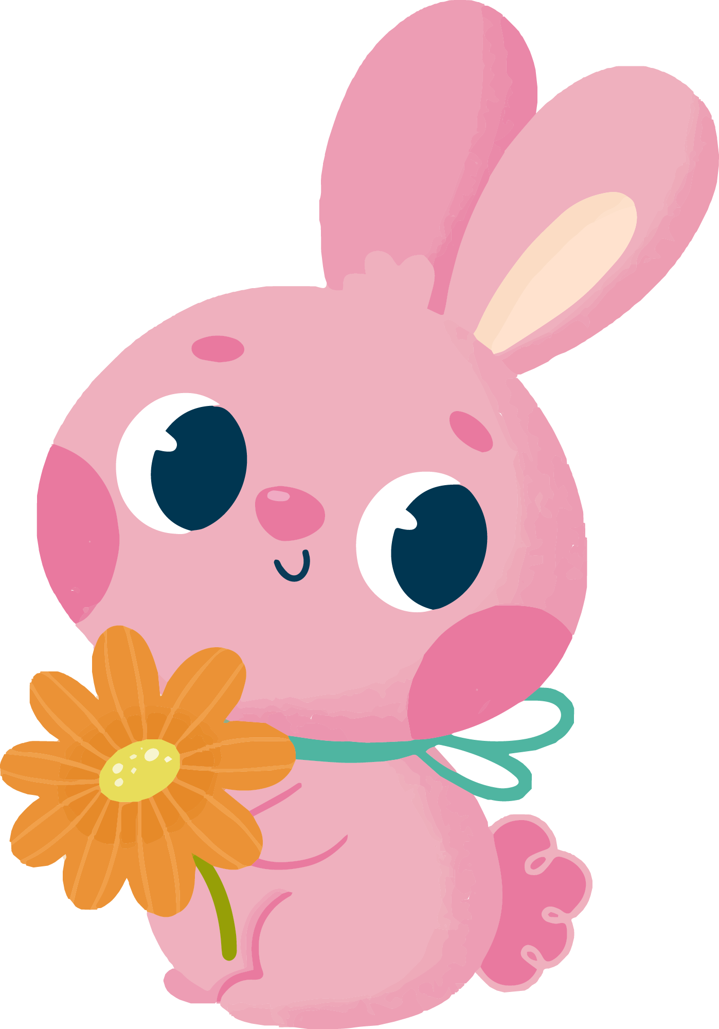 Preview for Pink-bunny-with-flower-easter-sticker-cf820