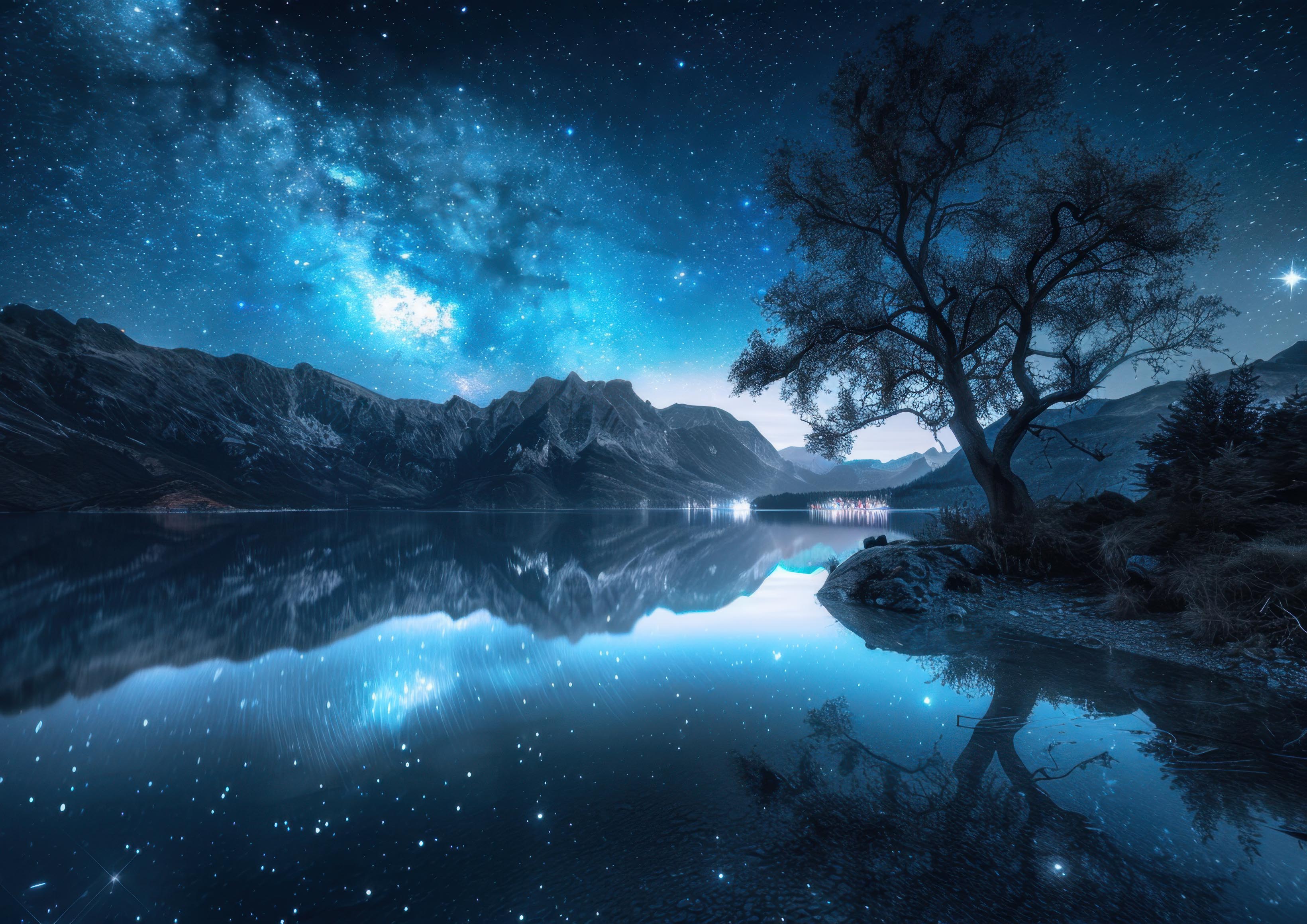 Preview for Night-sky-reflection-landscape-astrophotography-photo-background-f1795