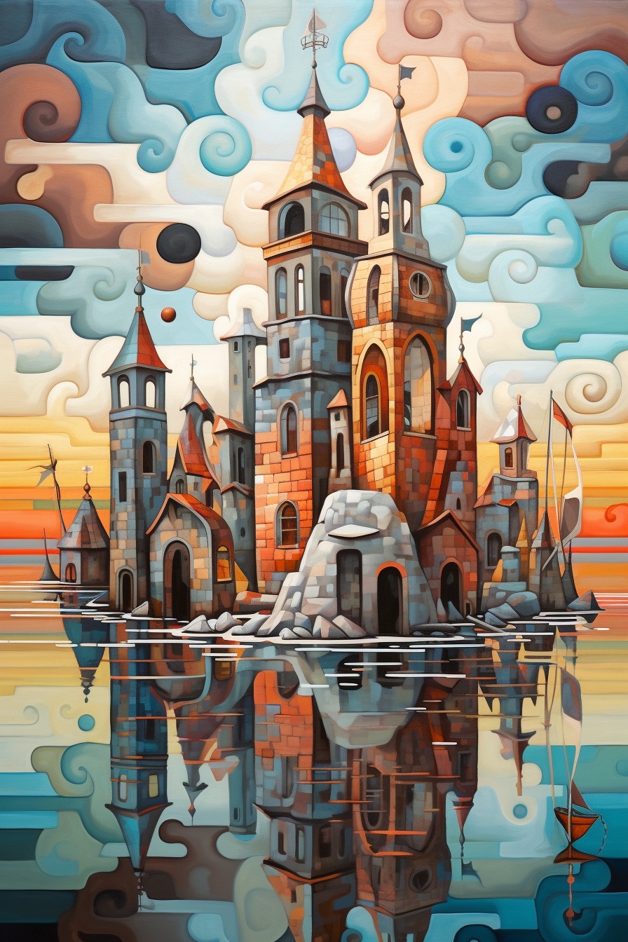 Preview for Fantasy Castle Cityscape Stock Background