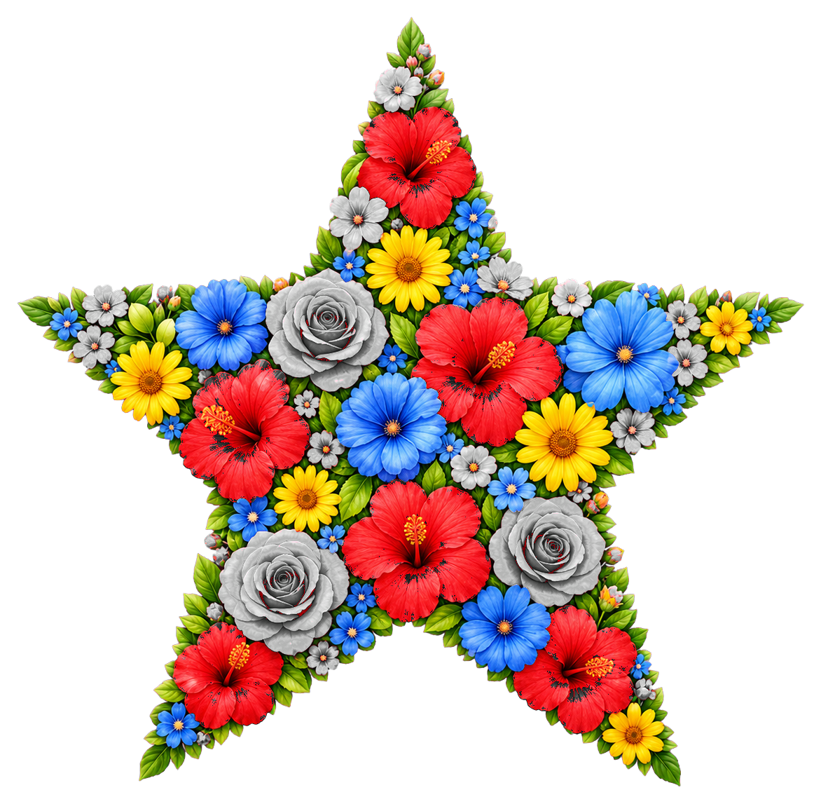 Preview for Floral Star Sticker For Creative Designs