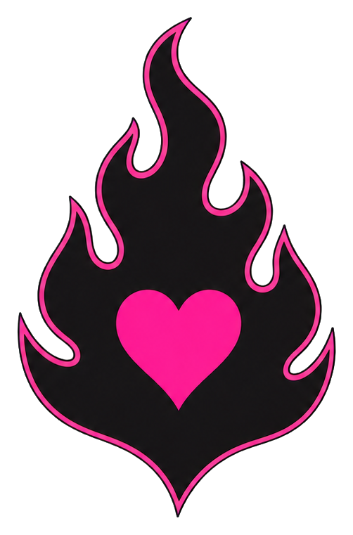 Preview for Pink Heart Flame Sticker