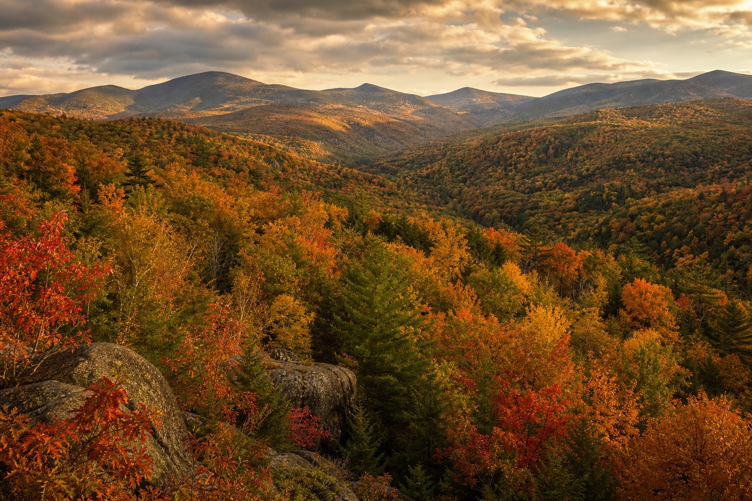 Preview for Golden Autumn Mountain Valley Background