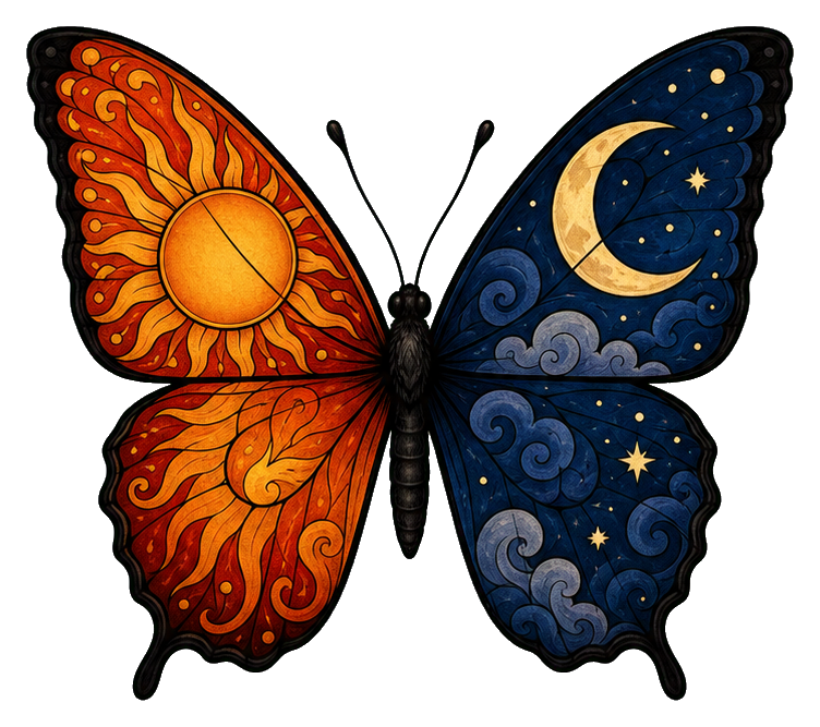 Preview for Sun Moon Split Butterfly Sticker