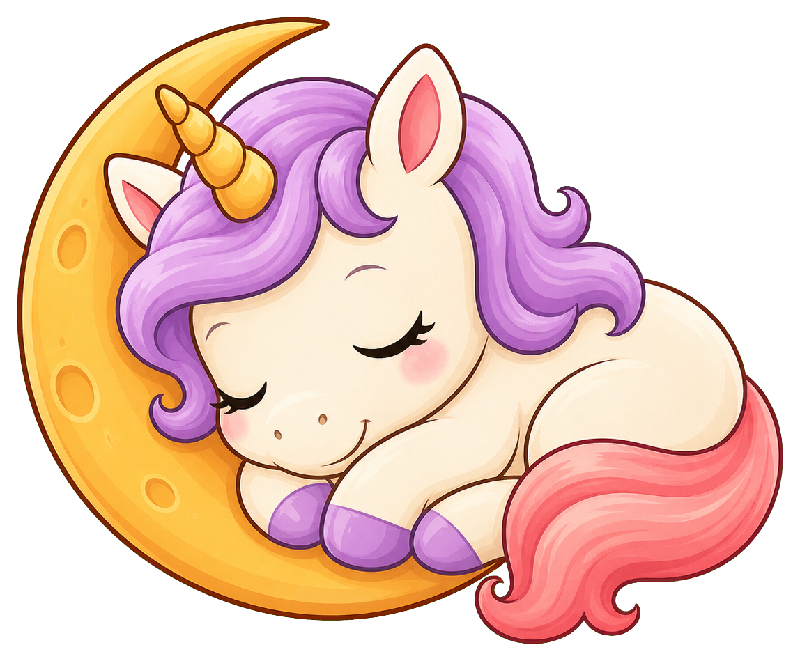 Preview for Sleepy Moon Unicorn Sticker