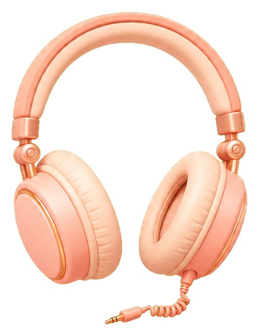 Preview for Peach Over-ear Headphones Sticker