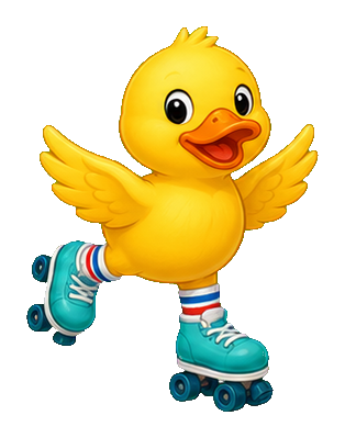 Preview for Duck On Roller Skates Sticker
