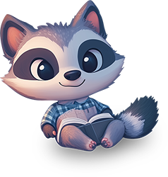 Preview for Racoon-reads-cartoon-character-sticker-beaa7