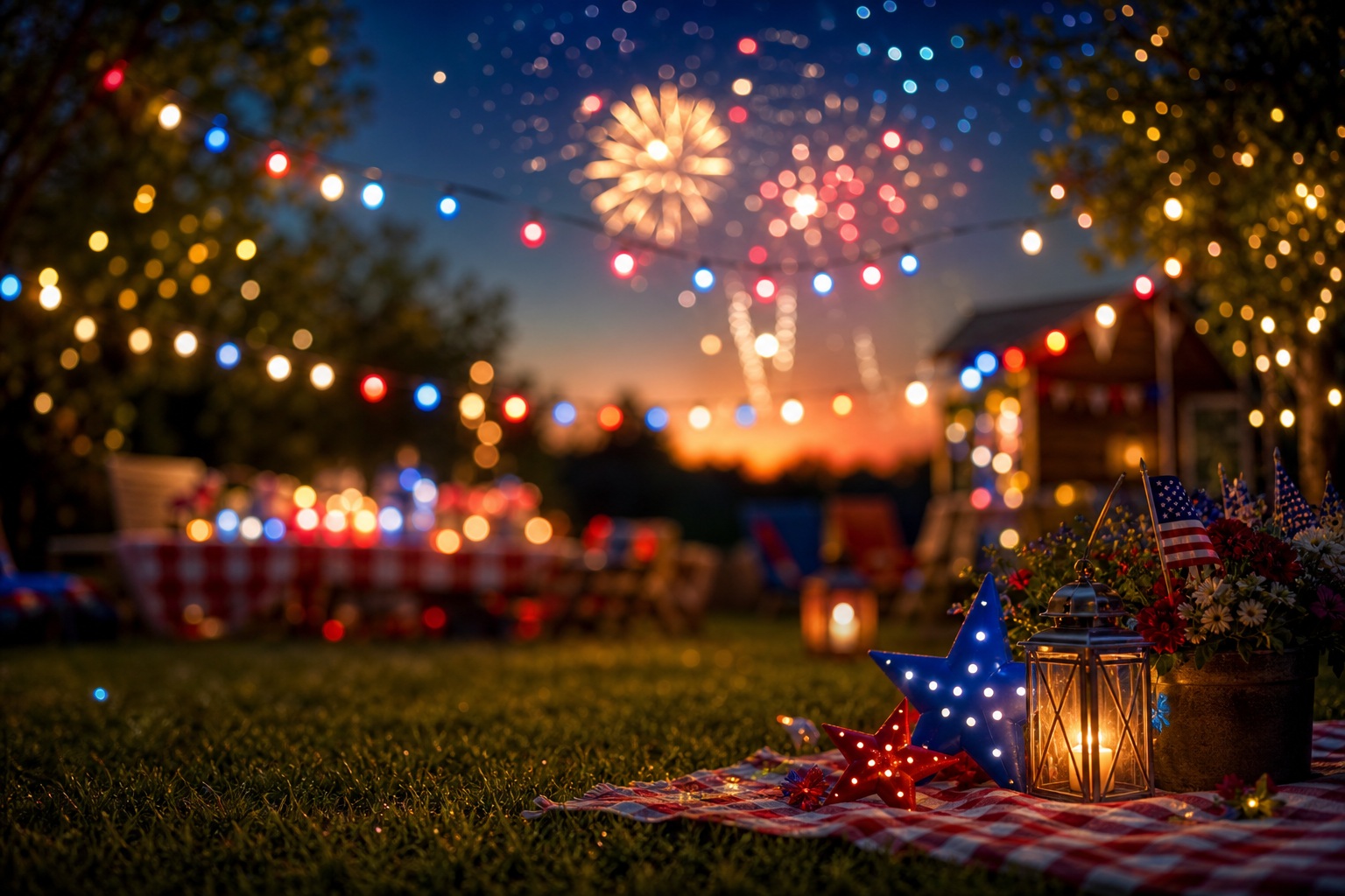Preview for Fourth Of July Backyard Fireworks Background