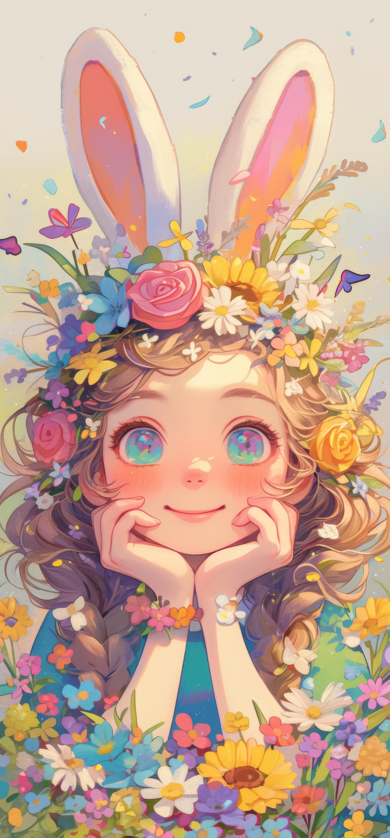 Preview for Easter-bunny-girl-illustration-easter-phone-background-e6eab