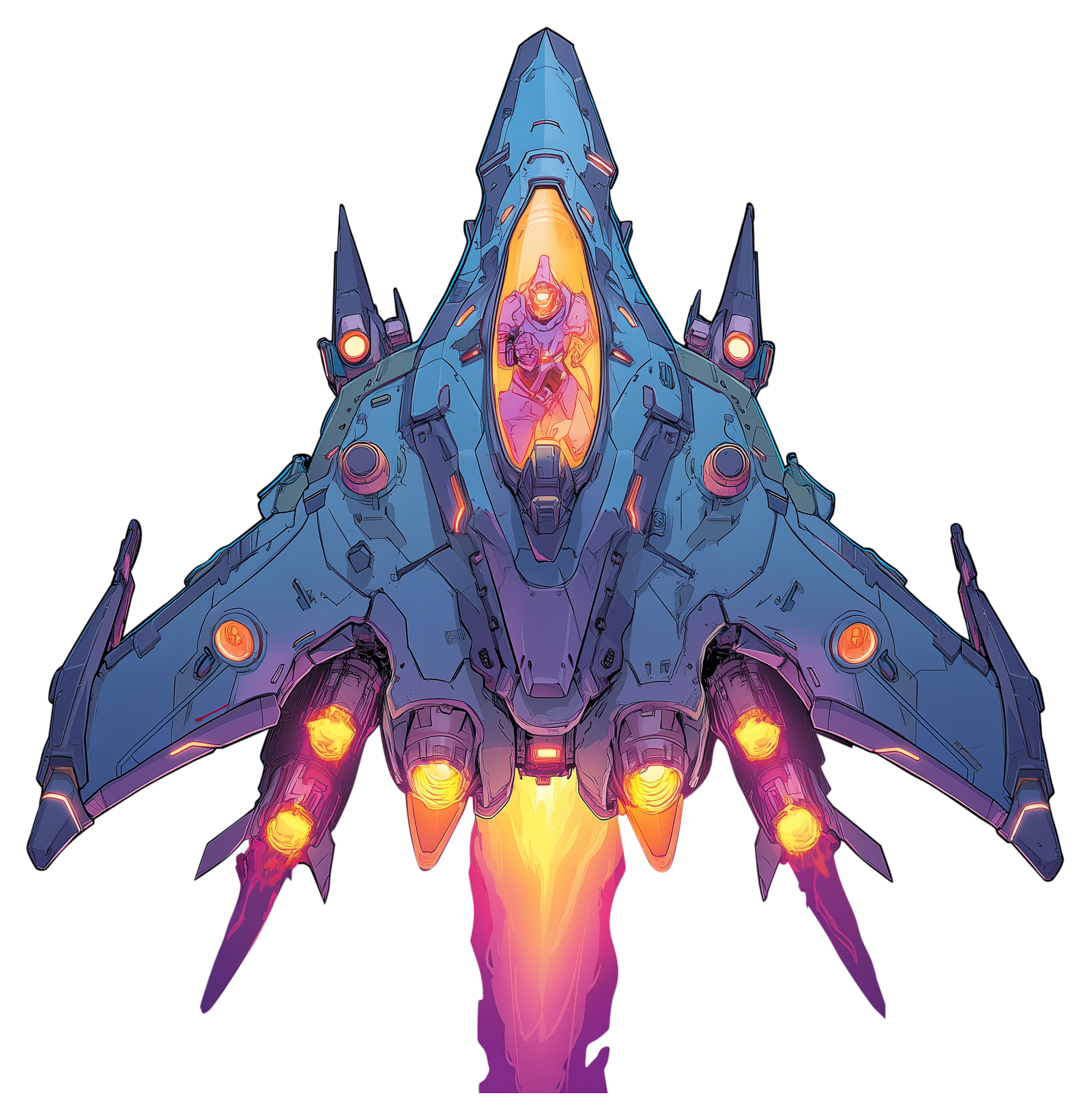 Preview for Futuristic-spaceship-design-sticker-47c40