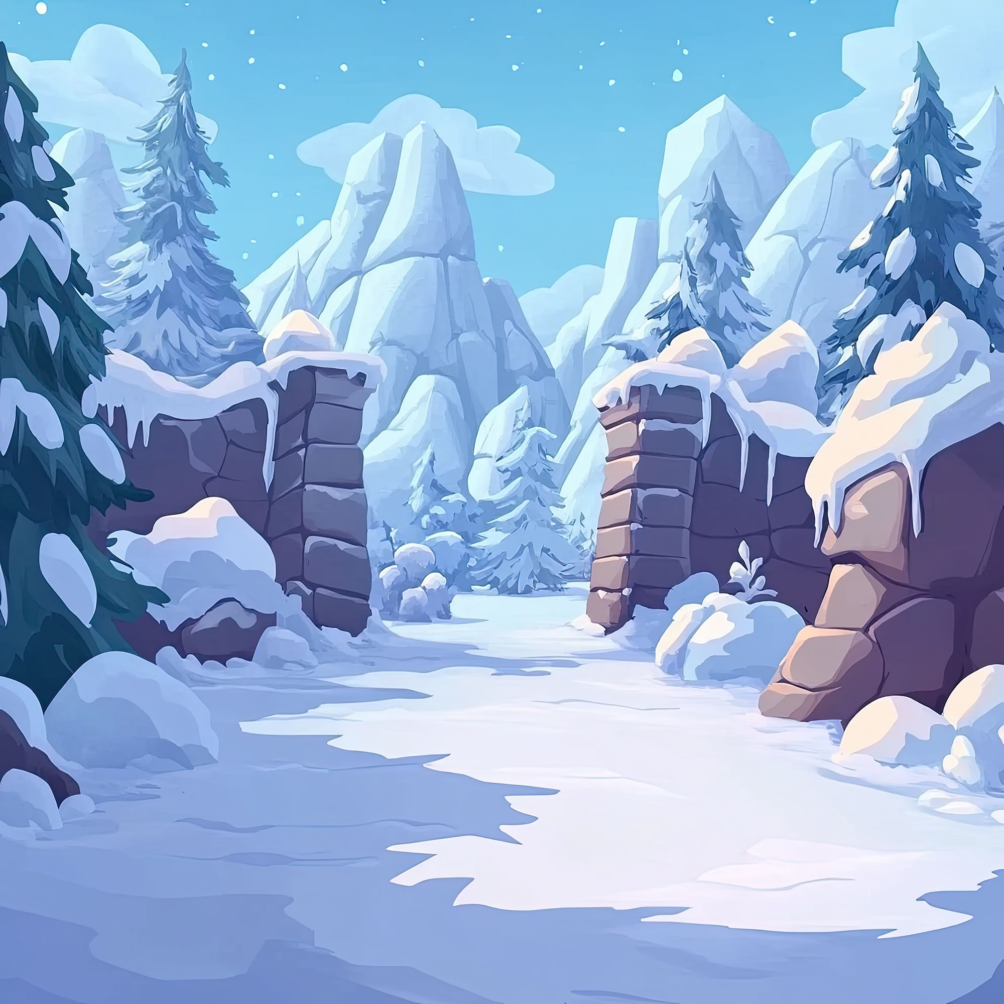Preview for Winter-landscape-illustration-christmas-backdrop-background-a32a7