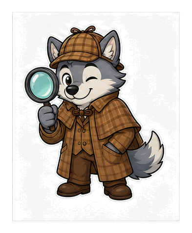 Preview for Detective Wolf Sticker