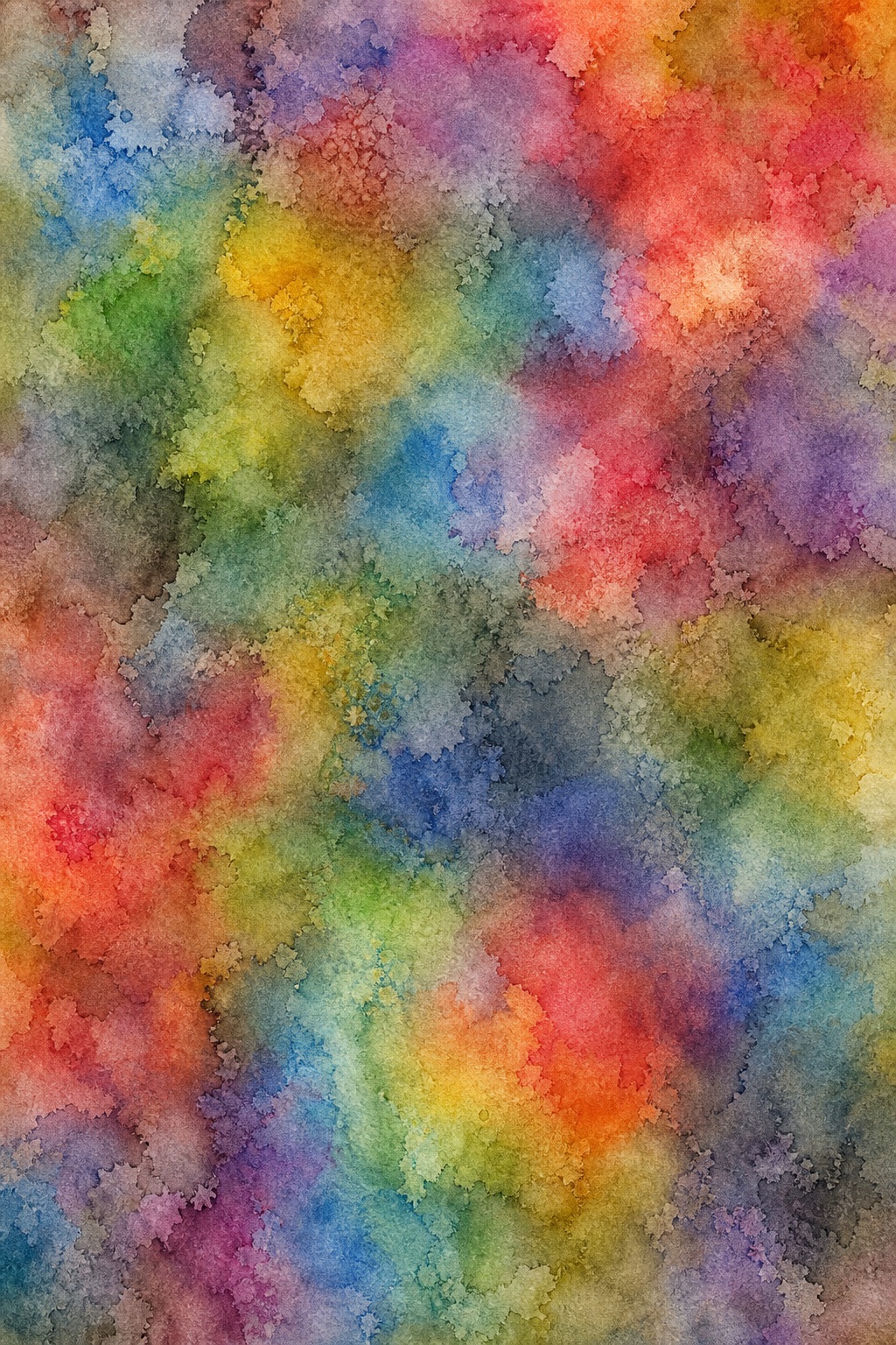 Colorful mottled ink wash texture with soft rainbow pigments and cloudy paint-like blends