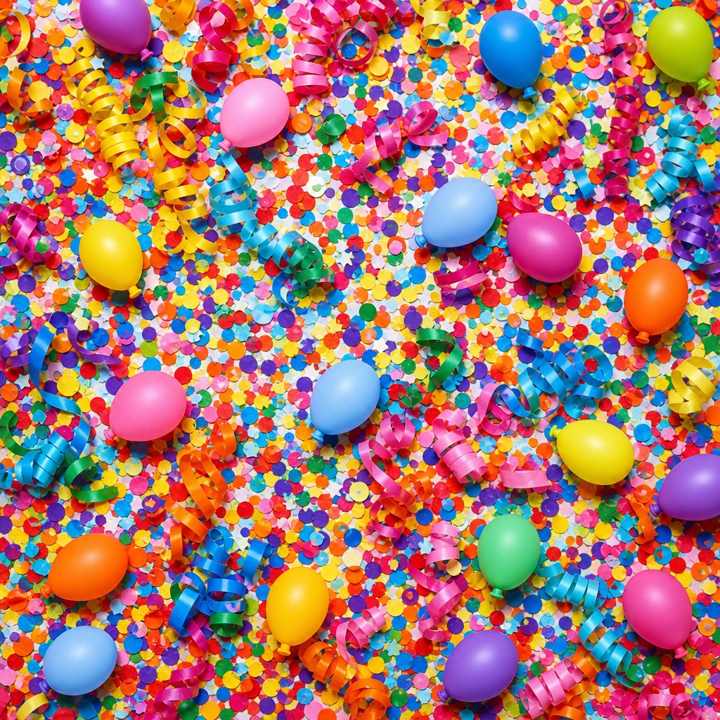 Preview for Colorful Birthday Balloons And Confetti Background