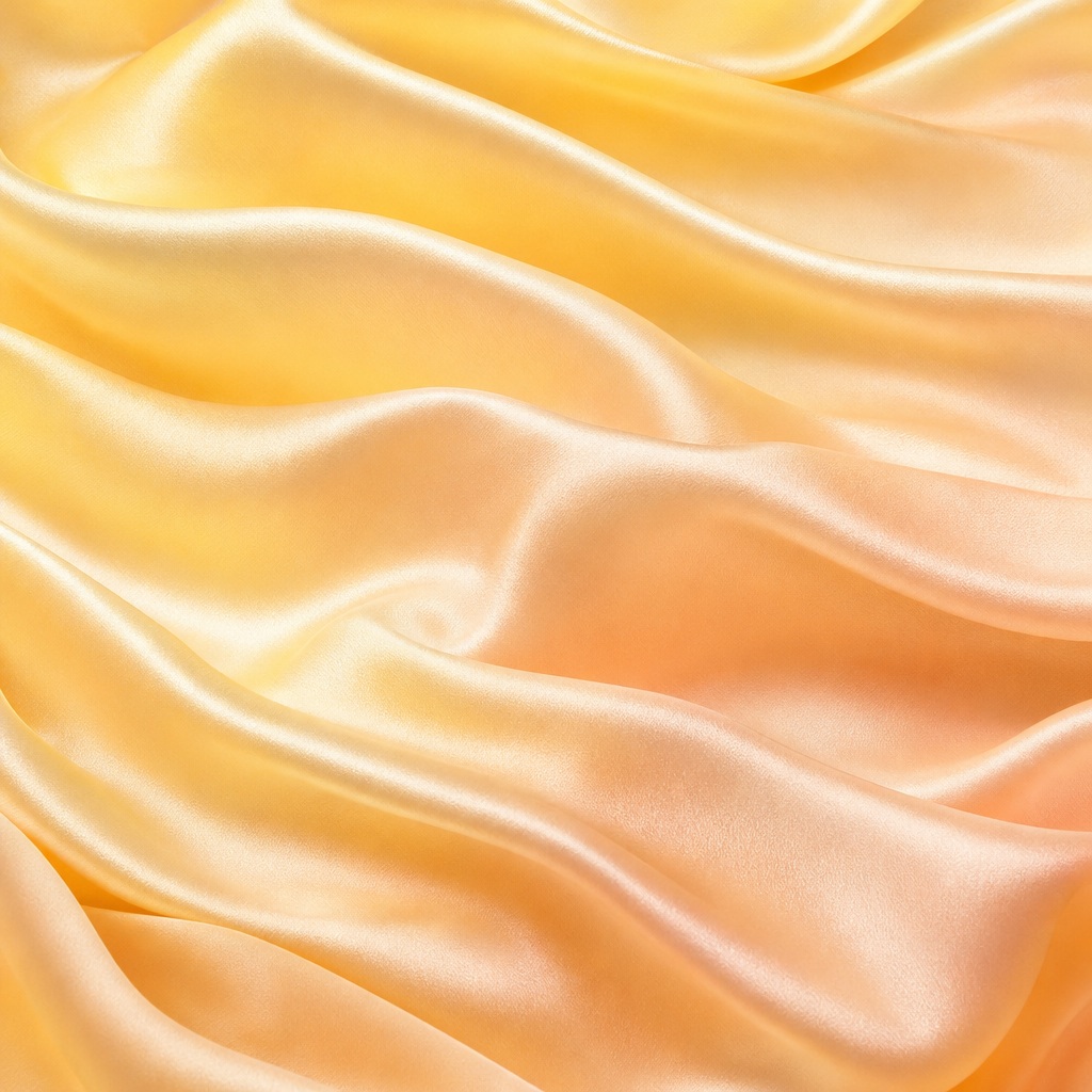 Butter peach silk fabric with broad flowing folds and soft highlights